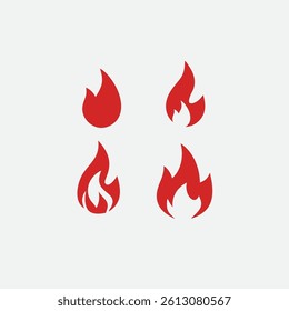 Fire icon set. Fire symbol set Vector illustration