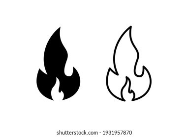 Fire Icon Set. Fire Vector Icon