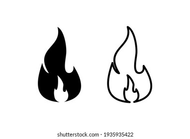 Fire icon set. fire vector icon