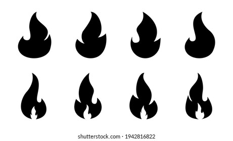 Fire icon set. fire vector icon