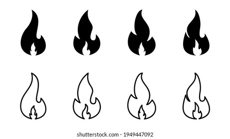 Fire icon set. fire vector icon