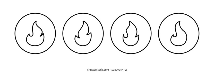 Fire icon set. fire vector icon