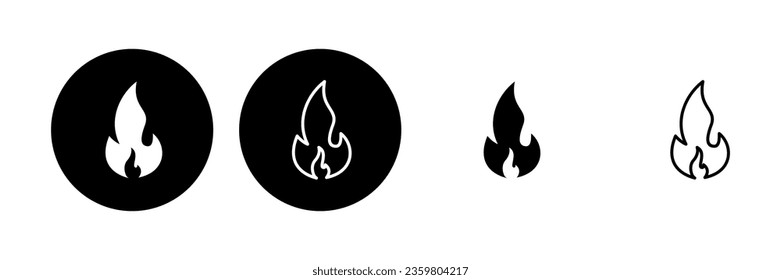 Juego de iconos de fuego. icono de vector de incendio