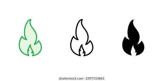 Fire icon set. fire vector icon