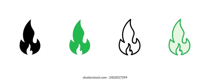 Fire icon set. fire vector icon