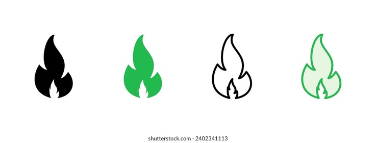 Fire icon set. fire vector icon