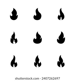 Fire icon set. fire vector icon