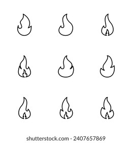 Fire icon set. fire vector icon