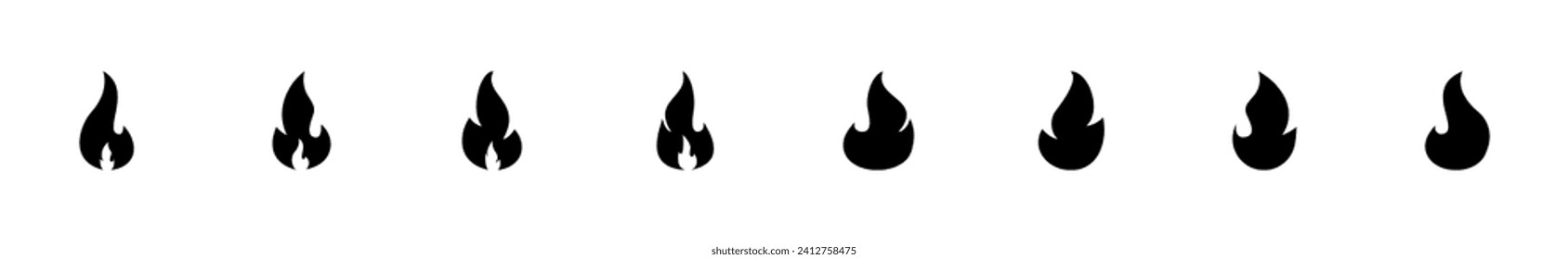 Fire icon set. fire vector icon