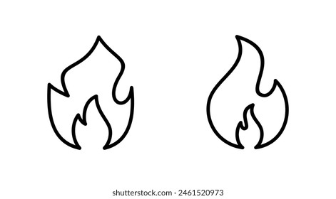 Fire icon set. fire vector icon