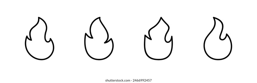 Fire icon set. fire vector icon