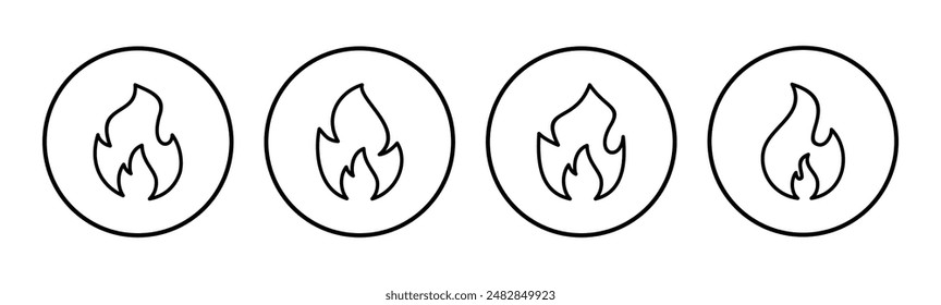 Fire icon set. fire vector icon