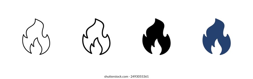Fire icon set. fire vector icon