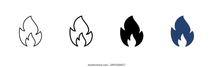 Fire icon set. fire vector icon