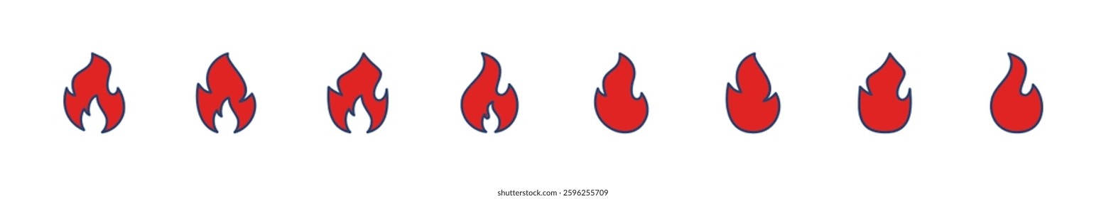 Fire icon set. fire vector icon