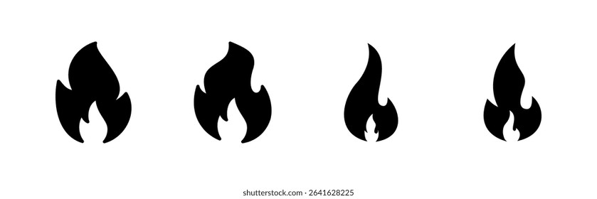 Fire icon set. fire vector icon