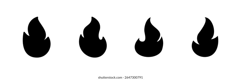 Ícone de incêndio definido. ícone de vetor de incêndio