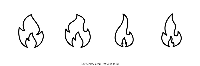 Ícone de incêndio definido. ícone de vetor de incêndio