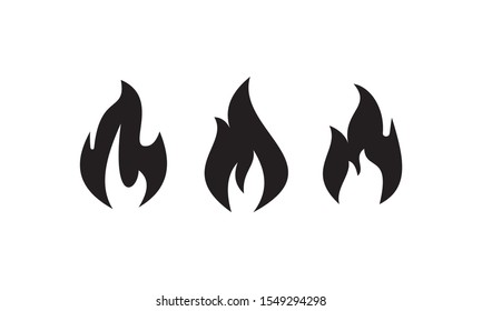 Fire icon set vector. Bundle of set flame icon