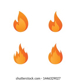 Fire icon set vector design template