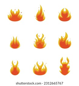 Fire Icon Set Vector Design.