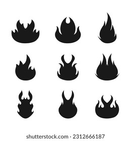 Fire Icon Set Vector Design.