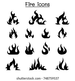 Fire icon set vector illustration graphic design