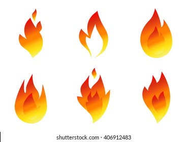 Fire icon set. Fire vector logo collection