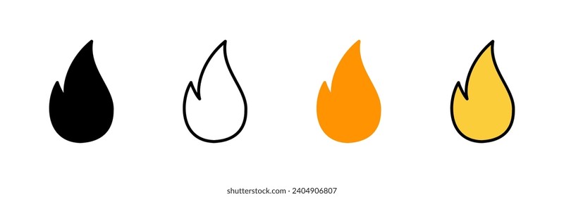 Fire icon set vector. fire sign and symbol