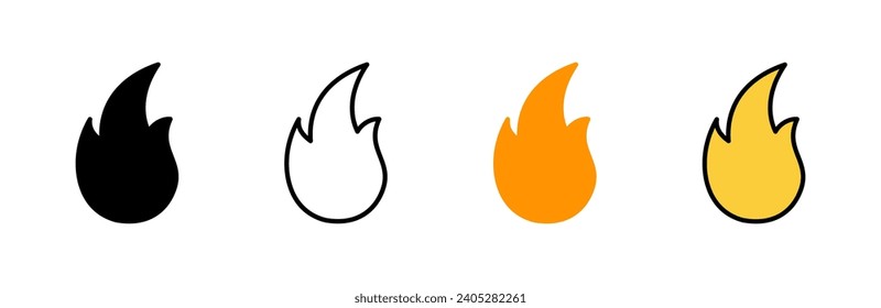 Fire icon set vector. fire sign and symbol