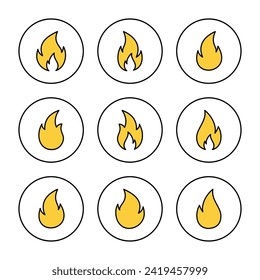 Fire icon set vector. fire sign and symbol