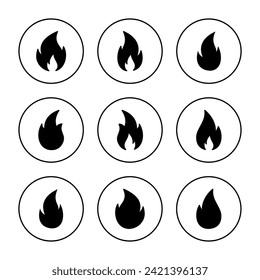 Fire icon set vector. fire sign and symbol