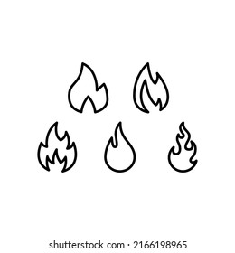 Icono de fuego Juego de símbolos de vector Ilustración de diseño