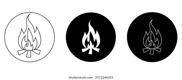fire icon set vector with white background.