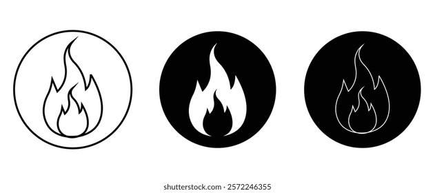 fire icon set vector with white background.