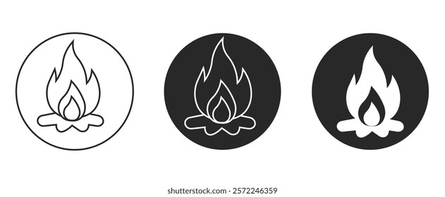 fire icon set vector with white background.