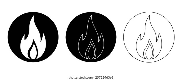 fire icon set vector with white background.