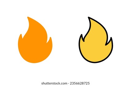 Fire icon set for web and mobile app. fire sign and symbol
