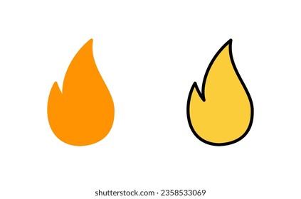 Fire icon set for web and mobile app. fire sign and symbol