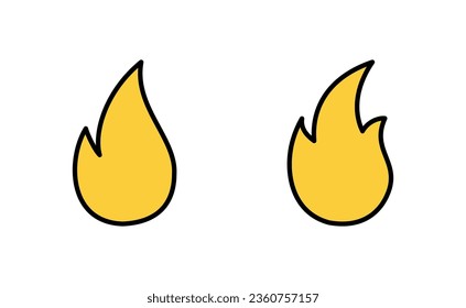 Fire icon set for web and mobile app. fire sign and symbol
