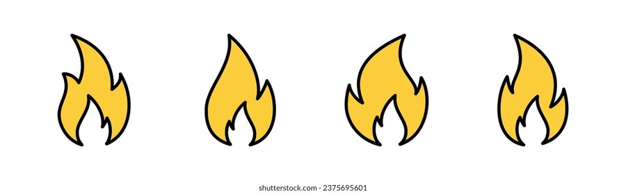 Fire icon set for web and mobile app. fire sign and symbol
