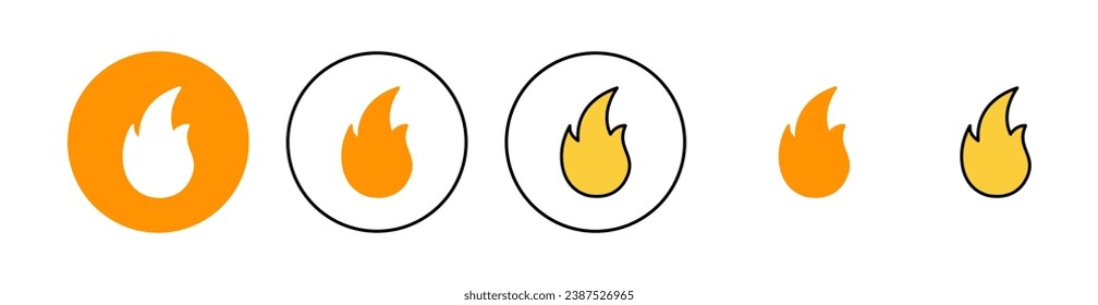 Fire icon set for web and mobile app. fire sign and symbol