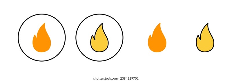 Fire icon set for web and mobile app. fire sign and symbol