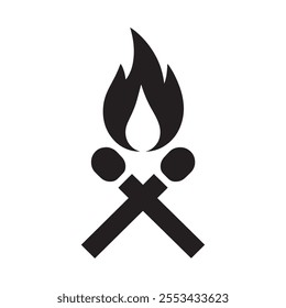 Fire Icon Silhouette Vector – Minimalistic Flame Design