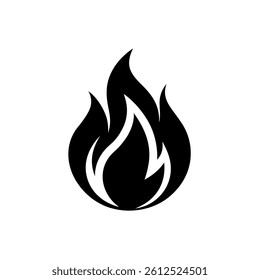 Fire icon Silhouette Vector on white background