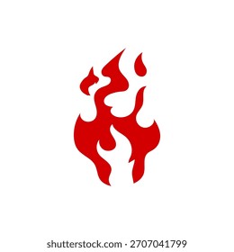 Feuer Symbol einfaches Design rot Feuer Glyphe Stil