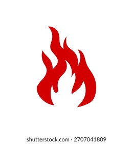 Icono de fuego Diseño simple Estilo de glifo de fuego rojo