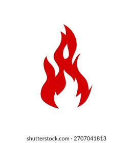 Feuer Symbol einfaches Design rot Feuer Glyphe Stil