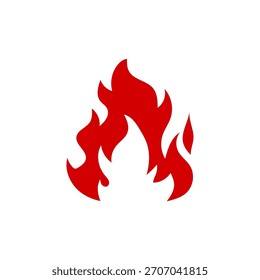 Feuer Symbol einfaches Design rot Feuer Glyphe Stil