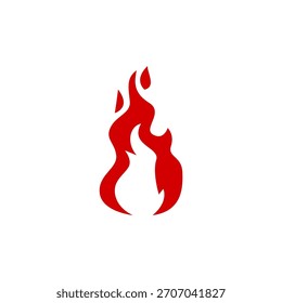 Feuer Symbol einfaches Design rot Feuer Glyphe Stil